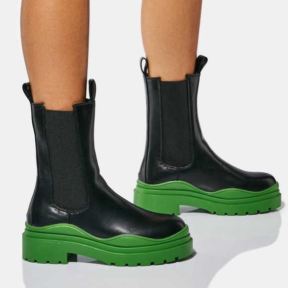 AZALEA WANG GREEN THE  GHOST  WAVY  ANKLE  Boots  ( BRAND NEW !!!) - Picture 4 of 6